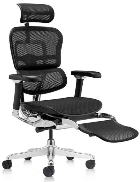 Крісло ERGOHUMAN LUXURY 2 (EHL2-AB-HAM-5D-D-LM, сітка Т-168-B1 Black), ергономічне, з підставкою під ноги