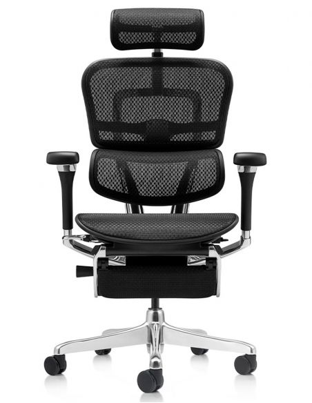 Крісло ERGOHUMAN LUXURY 2 (EHL2-AB-HAM-5D-D-LM, сітка Т-168-B1 Black), ергономічне, з підставкою під ноги