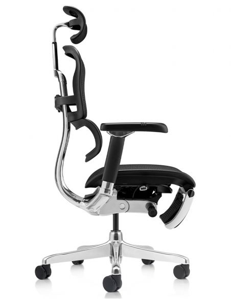 Крісло ERGOHUMAN LUXURY 2 (EHL2-AB-HAM-5D-D-LM, сітка Т-168-B1 Black), ергономічне, з підставкою під ноги
