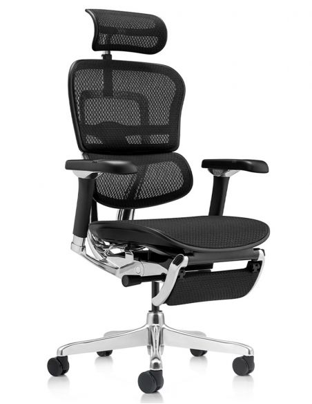 Крісло ERGOHUMAN LUXURY 2 (EHL2-AB-HAM-5D-D-LM, сітка Т-168-B1 Black), ергономічне, з підставкою під ноги