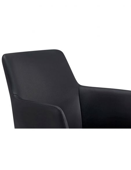 Конференц-крісло KRESLALUX FOCUS (B2416) BLACK, шкіряне