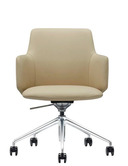 Конференц-крісло KRESLALUX FOCUS (B2416) BEIGE, шкіряне