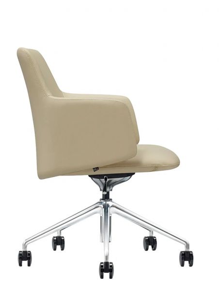 Конференц-крісло KRESLALUX FOCUS (B2416) BEIGE, шкіряне