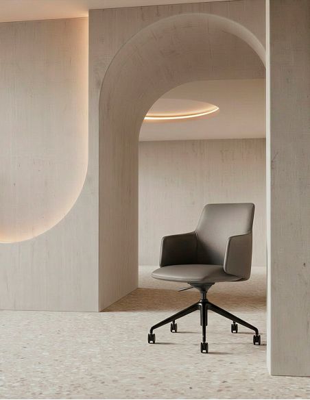 Конференц-крісло KRESLALUX FOCUS (B2416) BEIGE, шкіряне