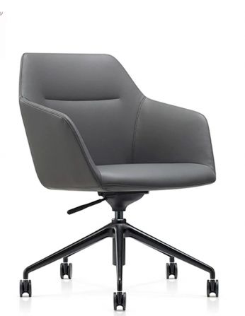 Конференц-крісло KRESLALUX CLARK (B2401-H) GREY, шкіряне