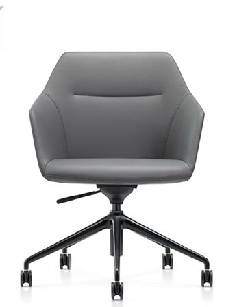 Конференц-крісло KRESLALUX CLARK (B2401-H) GREY, шкіряне 2
