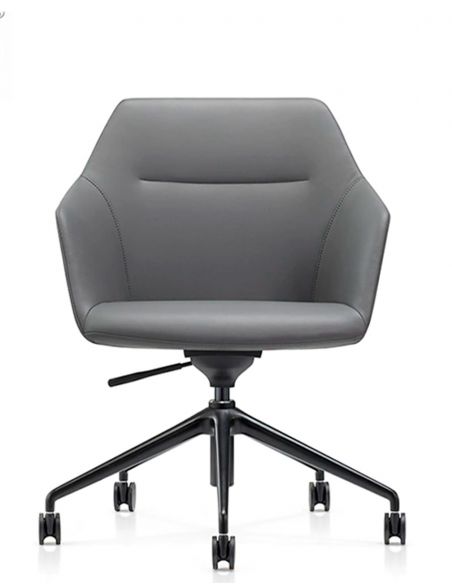 Конференц-крісло KRESLALUX CLARK (B2401-H) GREY, шкіряне