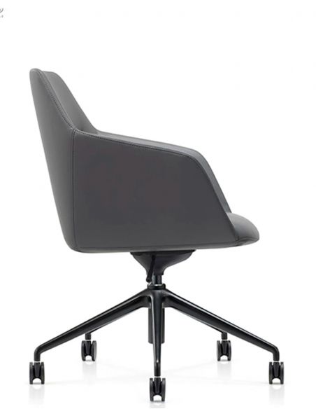 Конференц-крісло KRESLALUX CLARK (B2401-H) GREY, шкіряне