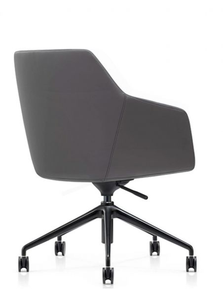 Конференц-крісло KRESLALUX CLARK (B2401-H) GREY, шкіряне