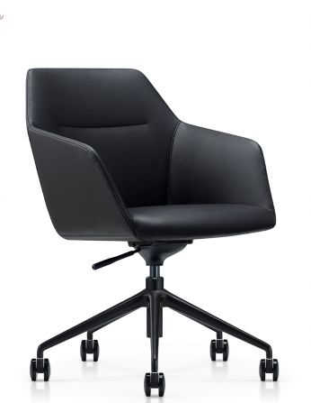 Конференц-крісло KRESLALUX CLARK (B2401-H) BLACK, шкіряне