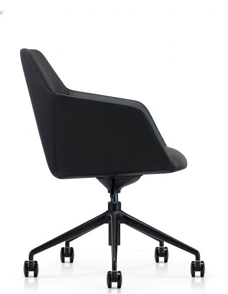 Конференц-крісло KRESLALUX CLARK (B2401-H) BLACK, шкіряне