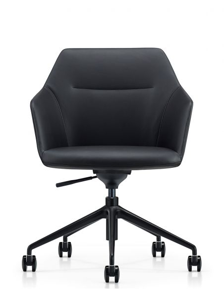 Конференц-крісло KRESLALUX CLARK (B2401-H) BLACK, шкіряне