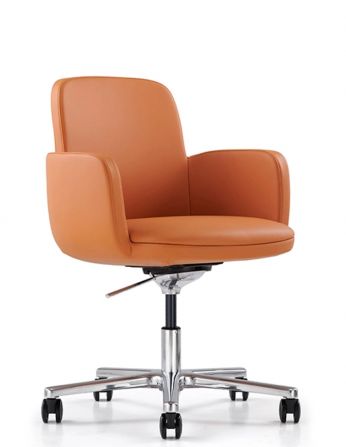 Конференц-крісло KRESLALUX CORD (B2512) ORANGE, шкіряне