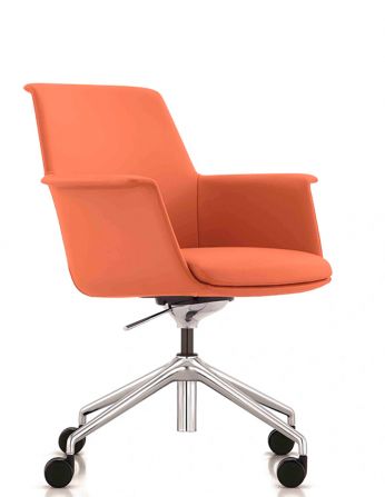 Конференц-крісло KRESLALUX ECHO (B2011) ORANGE, екошкіра