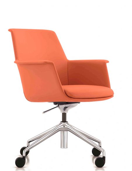 Конференц-крісло KRESLALUX ECHO (B2011) ORANGE, екошкіра