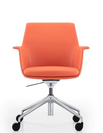 Конференц-крісло KRESLALUX ECHO (B2011) ORANGE, екошкіра 2