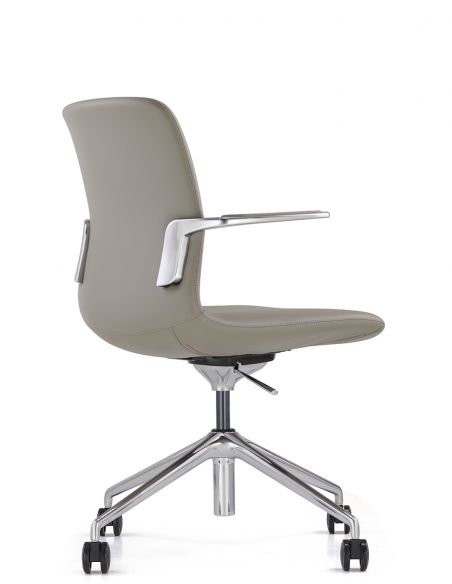 Конференц-крісло KRESLALUX MILA (FK015-B11) GREY, шкіряне
