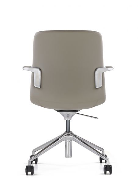 Конференц-крісло KRESLALUX MILA (FK015-B11) GREY, шкіряне