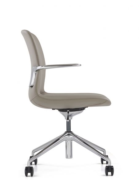 Конференц-крісло KRESLALUX MILA (FK015-B11) GREY, шкіряне