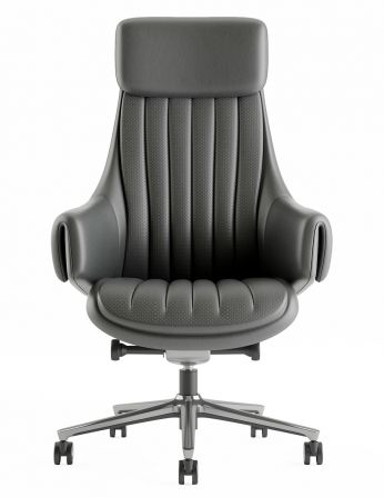 Крісло KRESLALUX STAR-S GREY для керівника, шкіряне 2