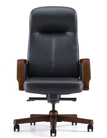 Крісло KRESLALUX A2560 BLACK для керівника, шкіряне 2