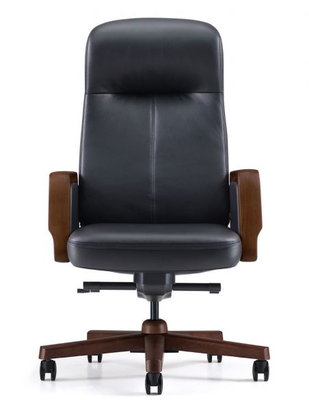 Крісло KRESLALUX A2560 BLACK для керівника, шкіряне