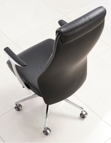 Крісло KRESLALUX 9184 BLACK для керівника, шкіряне