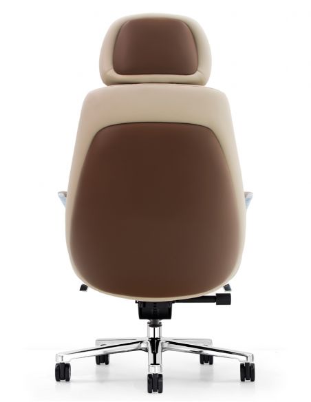 Крісло KRESLALUX RACER 01 BROWN & BEIGE для керівника, шкіряне