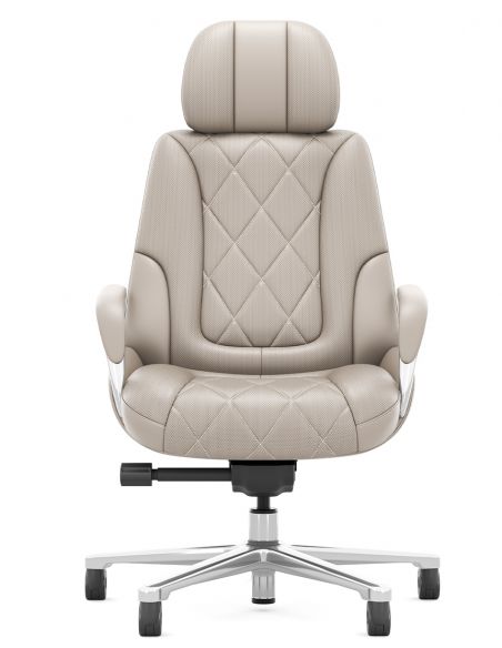 Крісло KRESLALUX RACER 01 LIGHT GREY для керівника, шкіряне