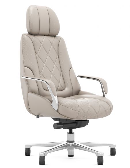 Крісло KRESLALUX RACER 01 LIGHT GREY для керівника, шкіряне