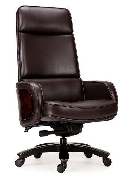 Крісло KRESLALUX CROWN 01 LUXURY DARK BROWN для керівника, шкіряне