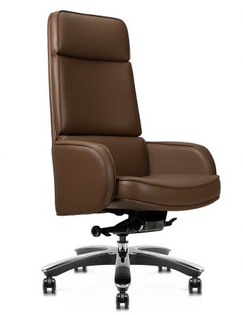 Крісло KRESLALUX CROWN 01 BROWN для керівника, шкіряне