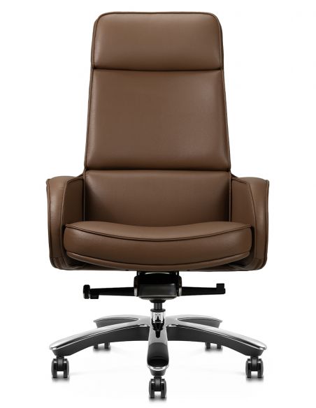 Крісло KRESLALUX CROWN 01 BROWN для керівника, шкіряне
