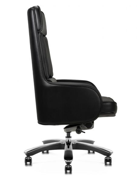 Крісло KRESLALUX CROWN 01 BLACK для керівника, шкіряне