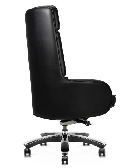 Крісло KRESLALUX CROWN 01 BLACK для керівника, шкіряне