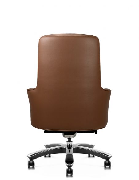 Крісло KRESLALUX CROWN 02 BROWN, для відвідувача, шкіряне