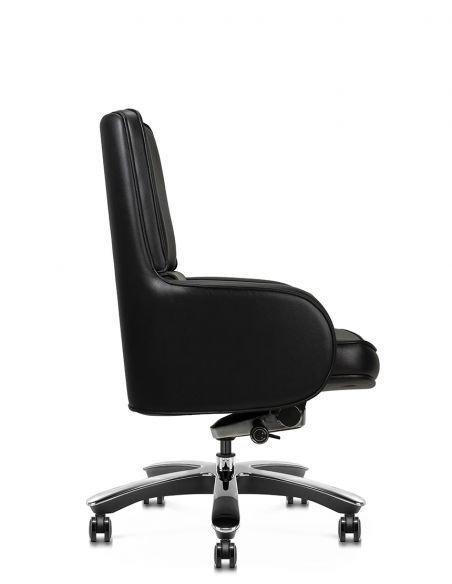 Крісло KRESLALUX CROWN 02 BLACK, для відвідувача, шкіряне
