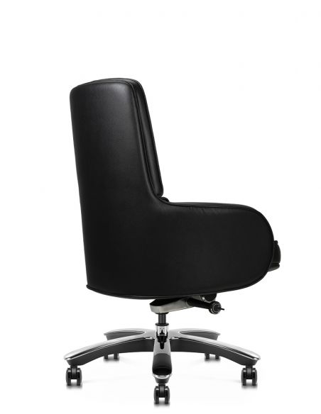 Крісло KRESLALUX CROWN 02 BLACK, для відвідувача, шкіряне