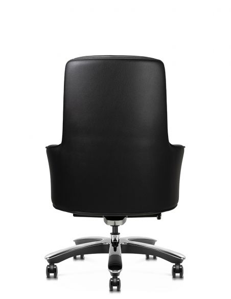 Крісло KRESLALUX CROWN 02 BLACK, для відвідувача, шкіряне