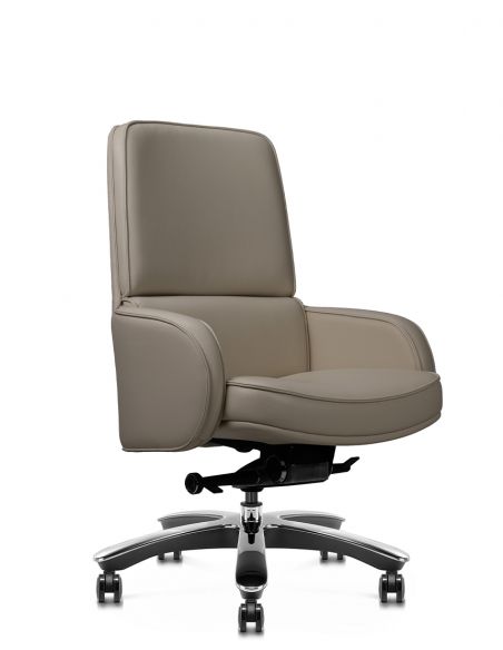 Крісло KRESLALUX CROWN 02 LIGHT BROWN, для відвідувача, шкіряне
