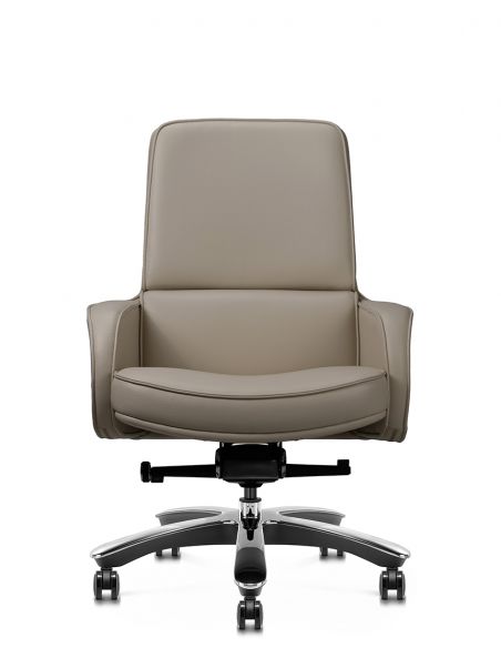 Крісло KRESLALUX CROWN 02 LIGHT BROWN, для відвідувача, шкіряне