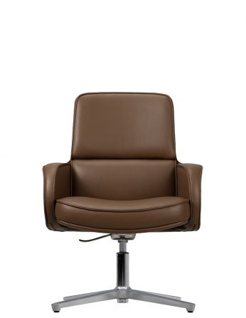 Крісло KRESLALUX CROWN 03 BROWN, для відвідувача, шкіряне 2