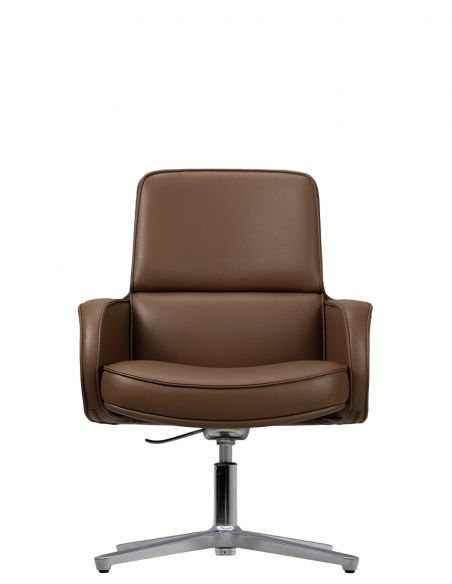 Крісло KRESLALUX CROWN 03 BROWN, для відвідувача, шкіряне