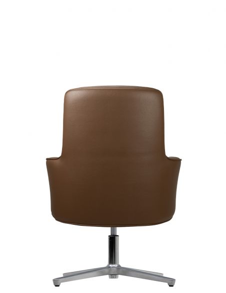 Крісло KRESLALUX CROWN 03 BROWN, для відвідувача, шкіряне