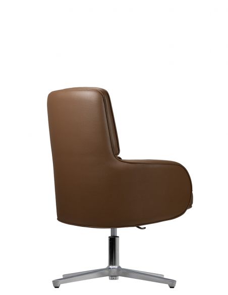 Крісло KRESLALUX CROWN 03 BROWN, для відвідувача, шкіряне