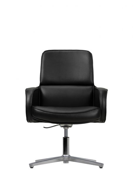 Крісло KRESLALUX CROWN 03 BLACK, для відвідувача, шкіряне
