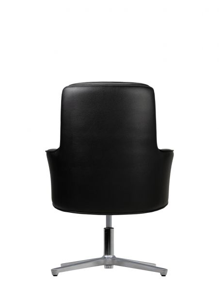 Крісло KRESLALUX CROWN 03 BLACK, для відвідувача, шкіряне