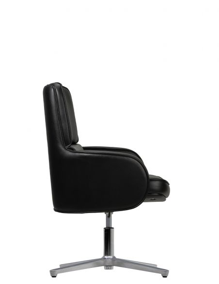 Крісло KRESLALUX CROWN 03 BLACK, для відвідувача, шкіряне