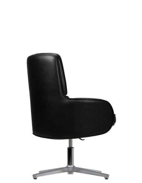 Крісло KRESLALUX CROWN 03 BLACK, для відвідувача, шкіряне