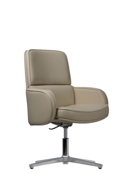 Крісло KRESLALUX CROWN 03 LIGHT BROWN, для відвідувача, шкіряне
